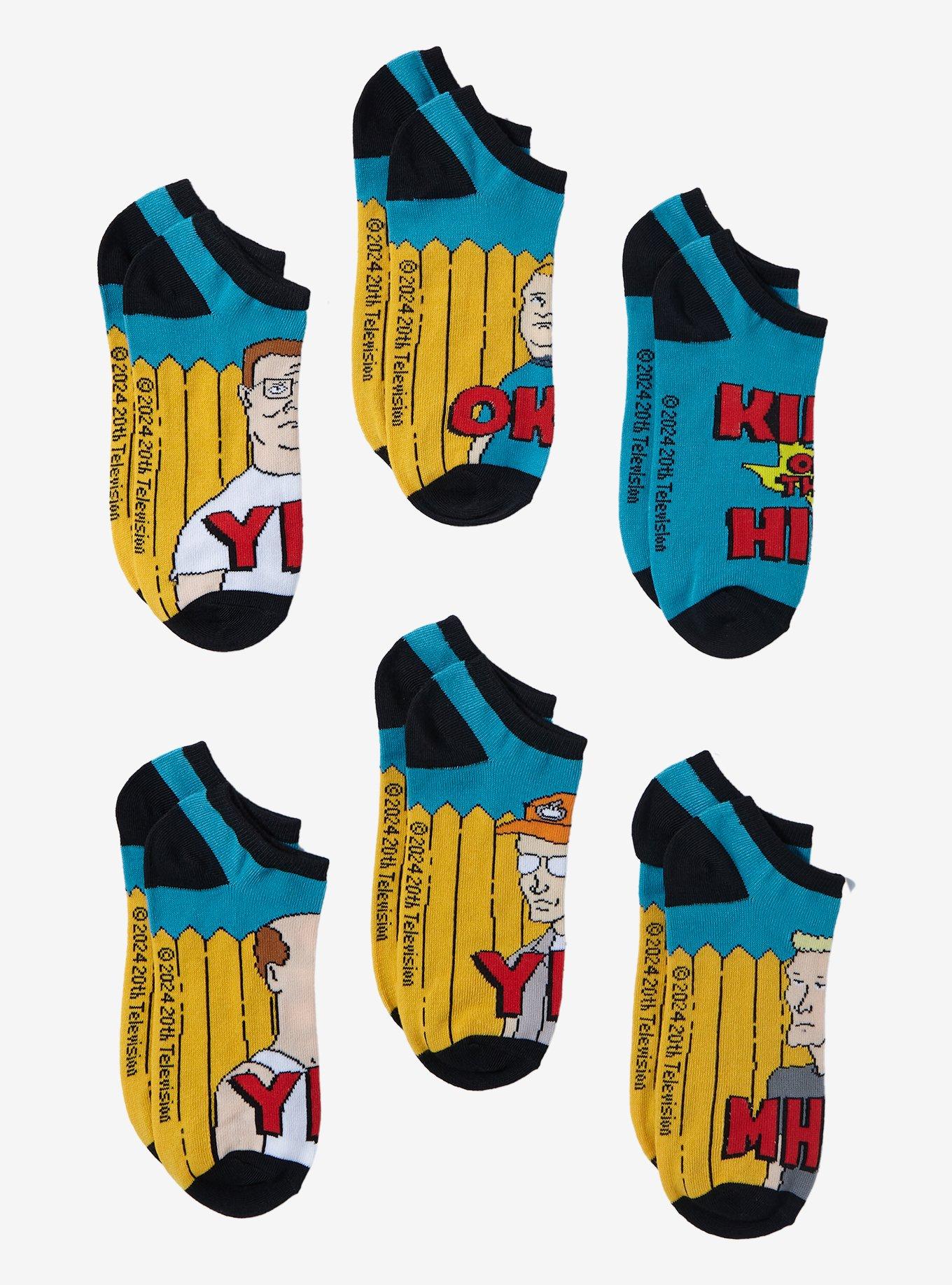 King Of The Hill Yep Okay No-Show Socks 6 Pair, , hi-res