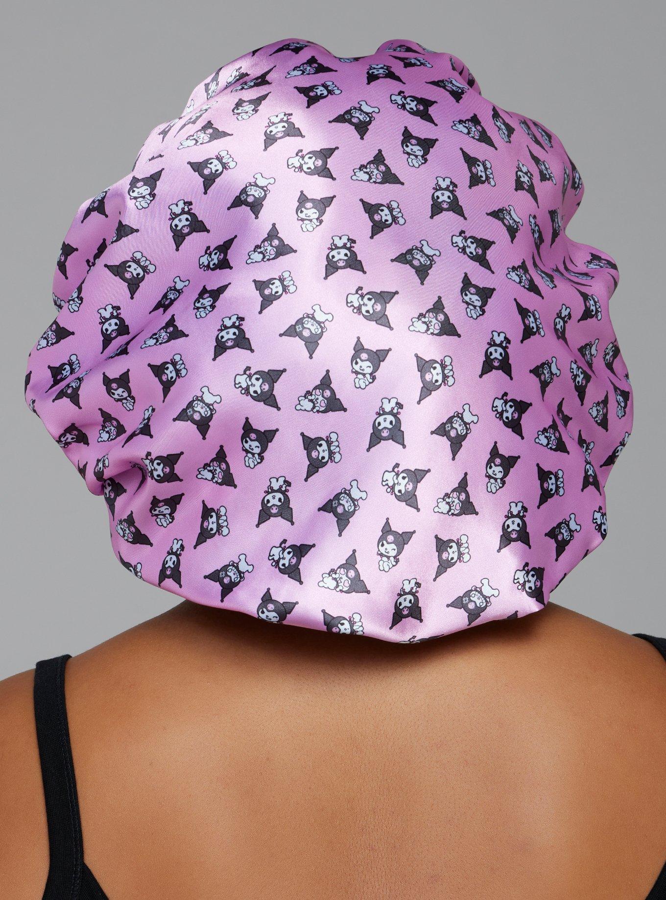 Sanrio Kuromi Double Layered Allover Print Satin Bonnet &mdash; BoxLunch Exclusive, , hi-res