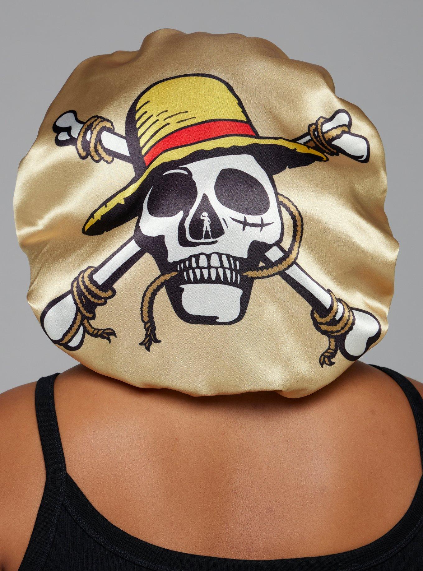 One Piece Straw Hat Crew Sigil Satin Bonnet — BoxLunch Exclusive, , hi-res