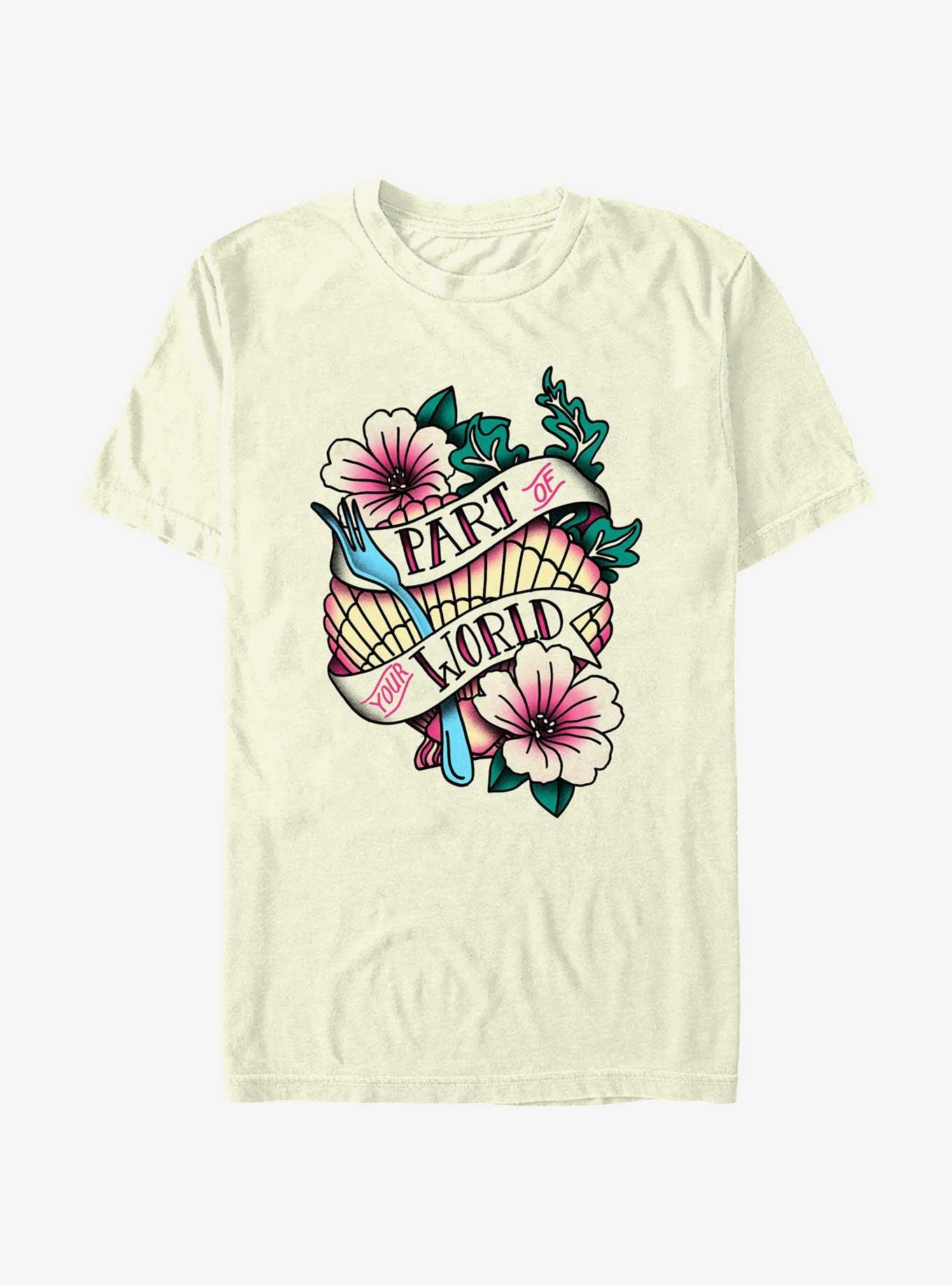 Disney Princesses Part Of Your World Tattoo T-Shirt, NATURAL, hi-res