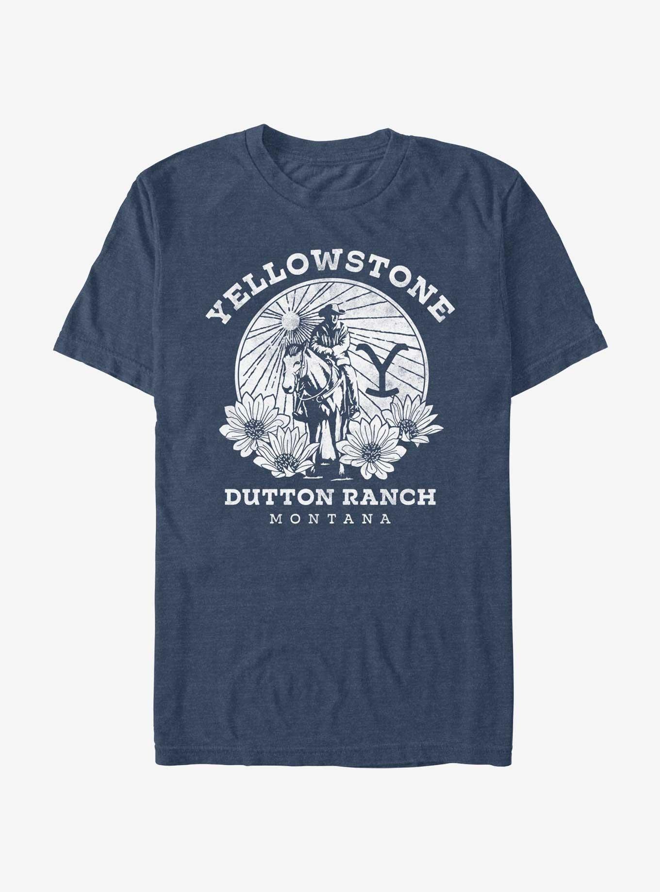 Yellowstone Dutton Ranch Sunset T-Shirt, NAVY HTR, hi-res