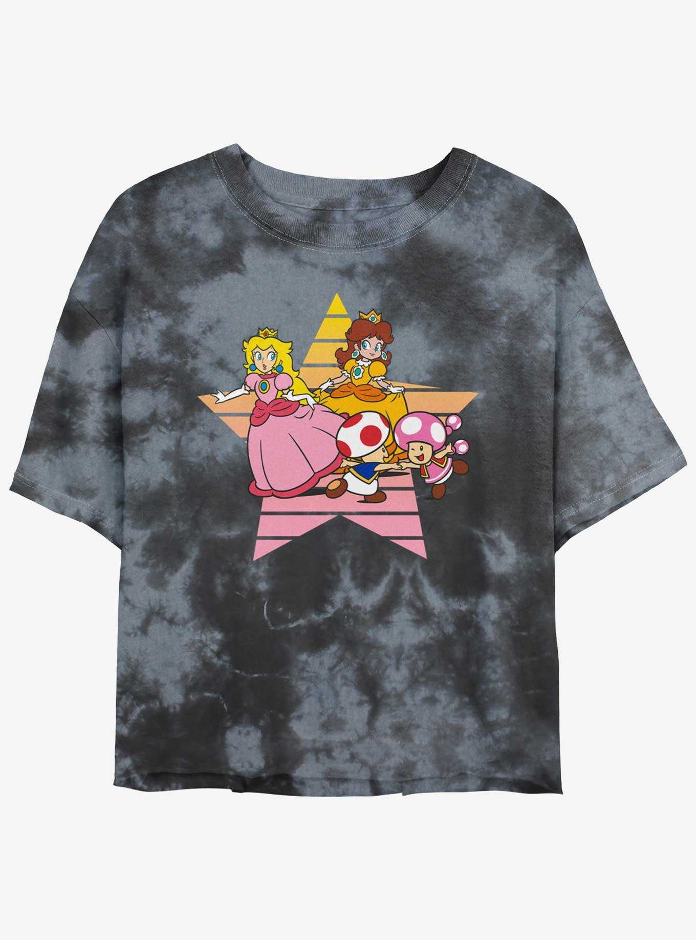Nintendo Princess Peach & Daisy Star Girls Tie-Dye Crop T-Shirt, , hi-res