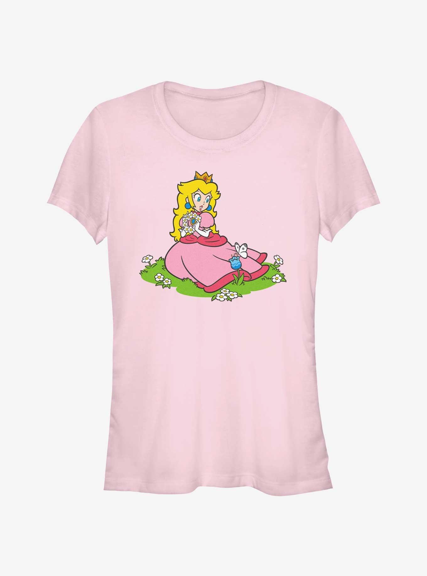 Nintendo Peach And A Butterfly Girls T-Shirt - PINK | Hot Topic, image size:1360x1836