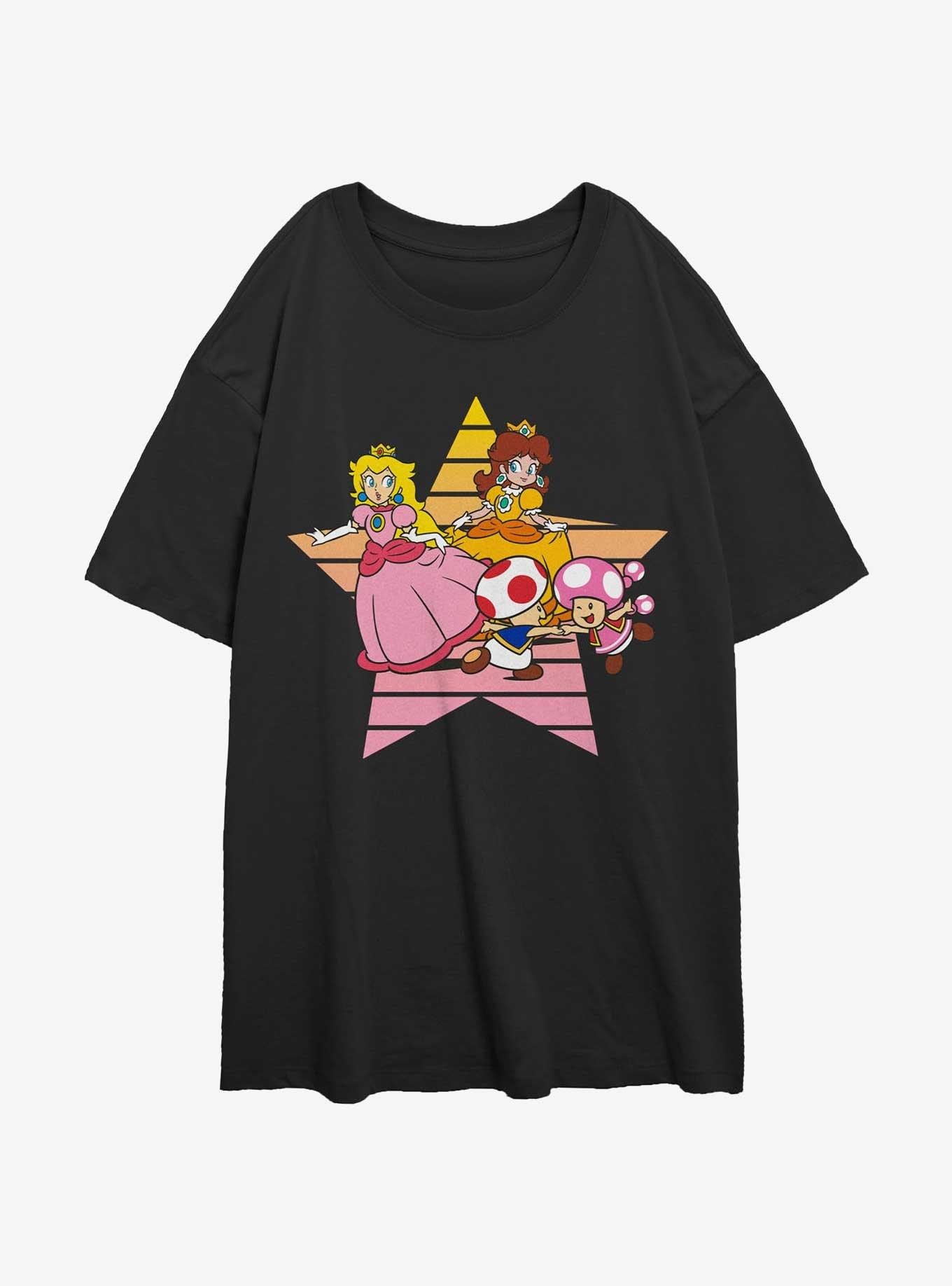 Nintendo Princess Peach & Daisy Star Girls Oversized T-Shirt