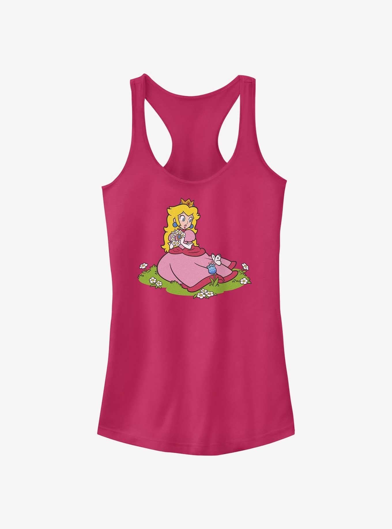 Nintendo Peach And A Butterfly Girls Tank, , hi-res