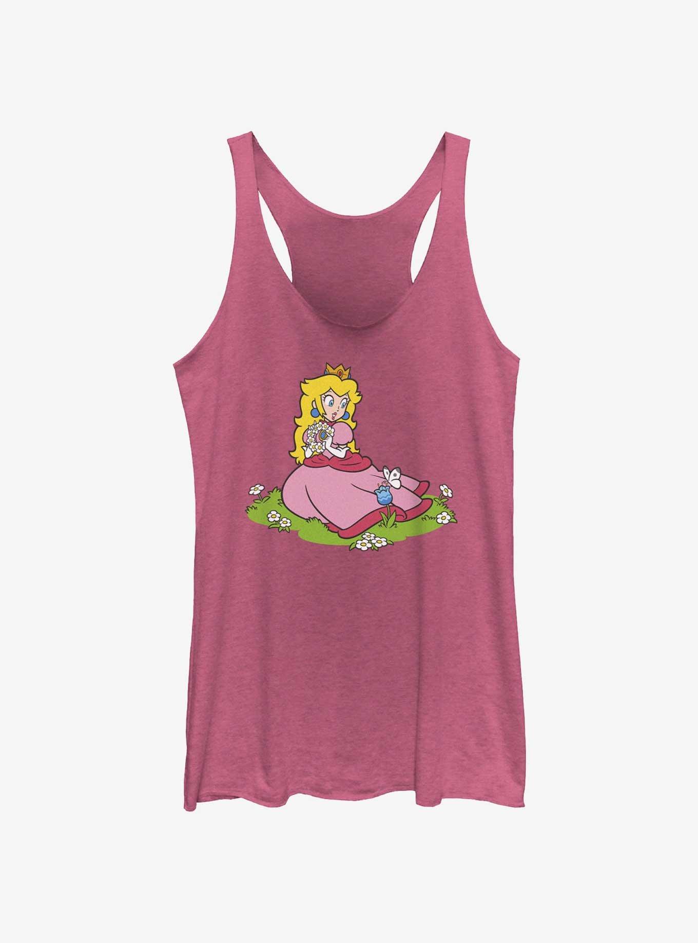 Nintendo Peach And A Butterfly Girls Tank