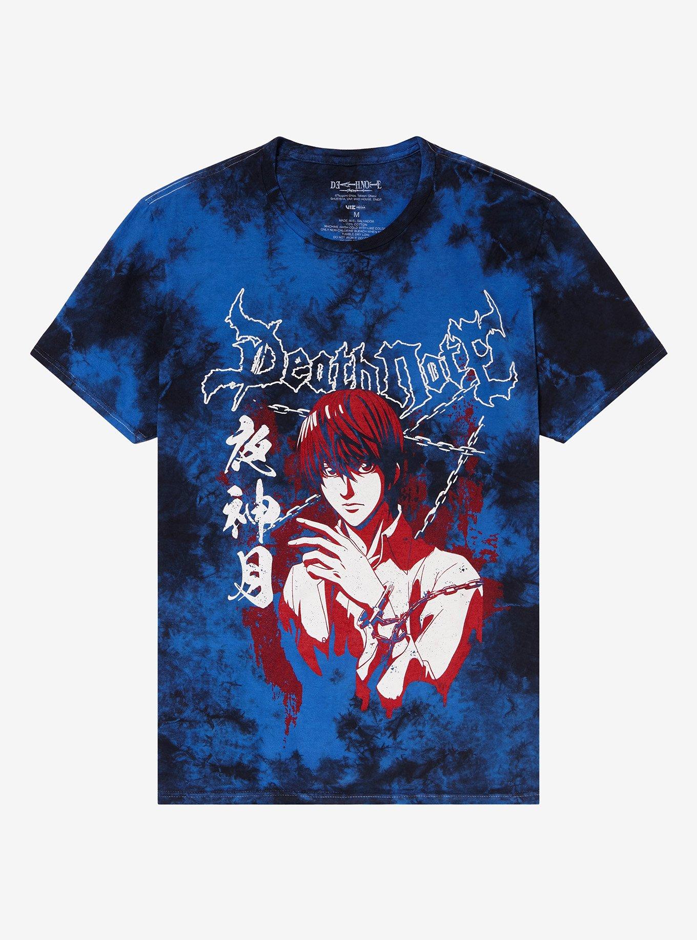 Death Note Light Red & Blue Tie-Dye T-Shirt