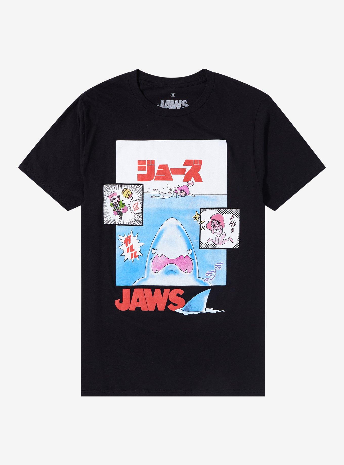 Jaws Manga Artwork T-Shirt, BLACK, hi-res