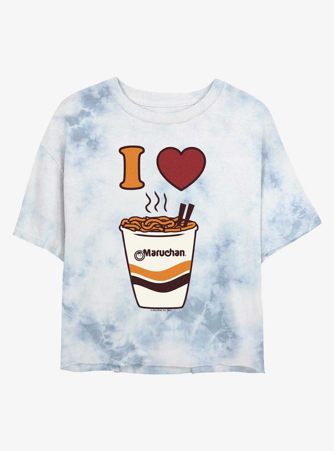 Maruchan I Heart Maruchan Tie-Dye Girls Crop T-Shirt, WHITEBLUE, hi-res