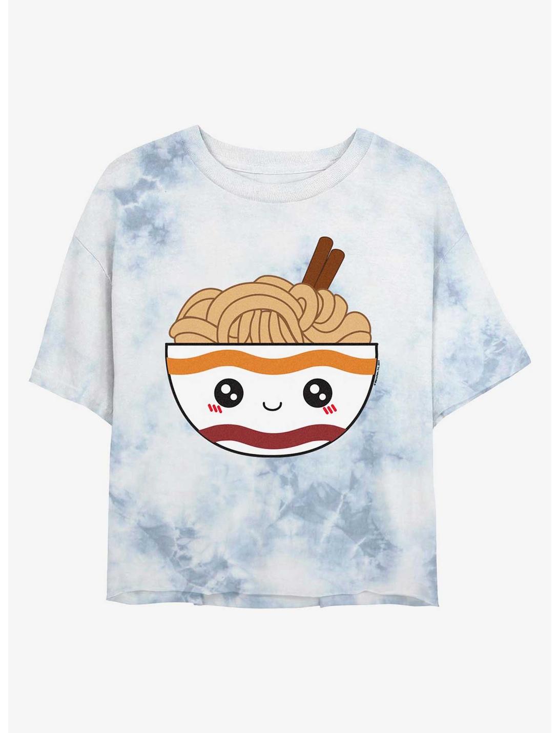 Maruchan Noodle Bowl Tie-Dye Girls Crop T-Shirt, WHITEBLUE, hi-res