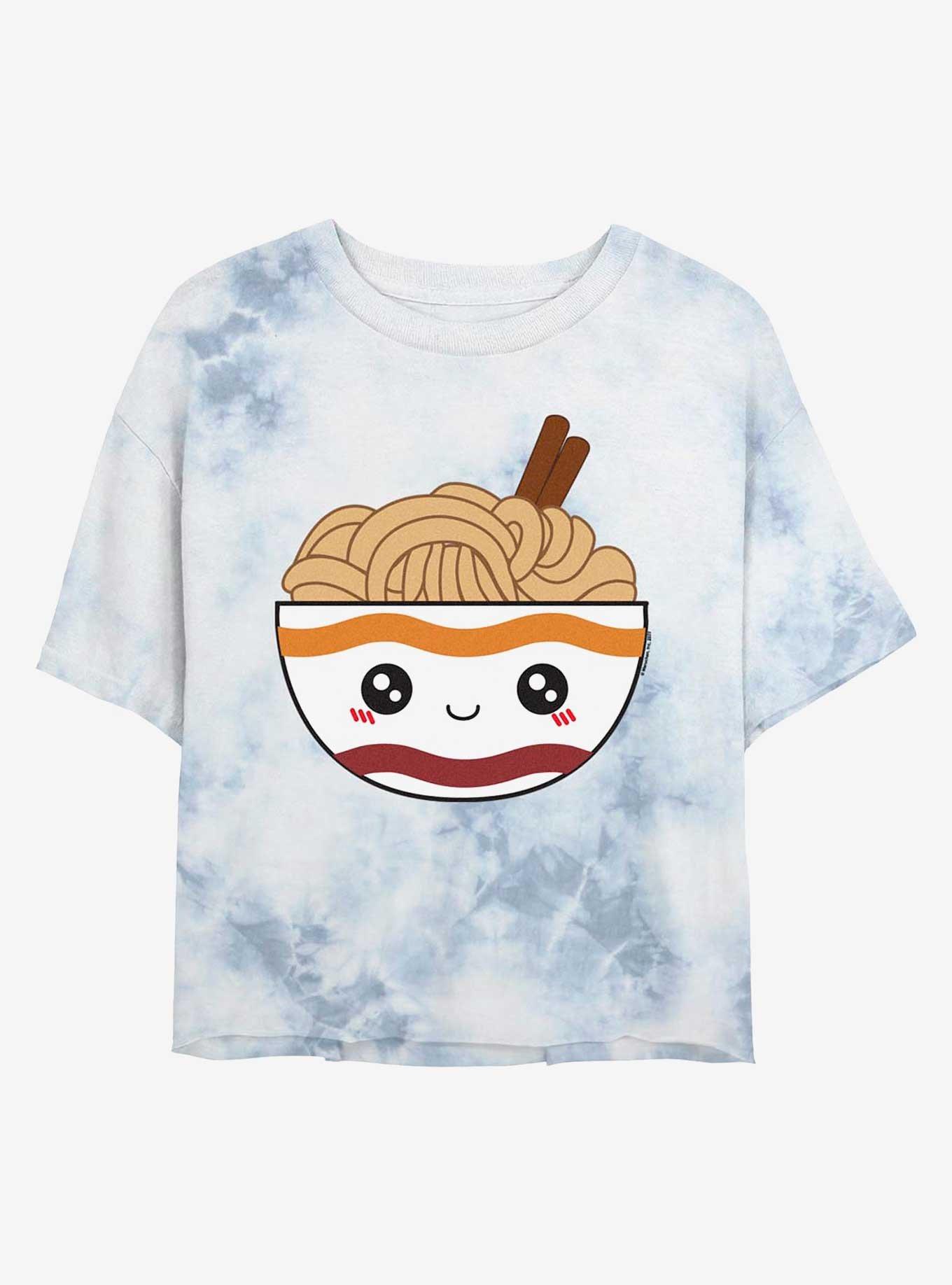 Maruchan Noodle Bowl Tie-Dye Girls Crop T-Shirt, WHITEBLUE, hi-res