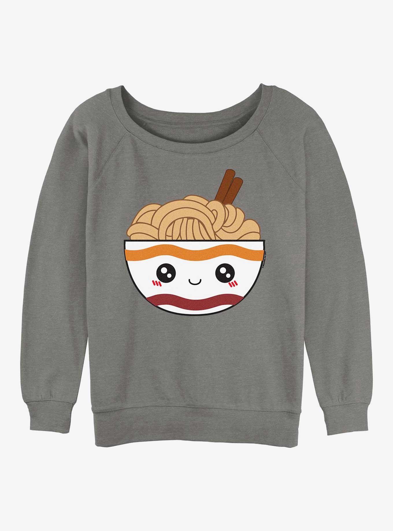 Maruchan Noodle Bowl Girls Slouchy Sweatshirt, GRAY HTR, hi-res
