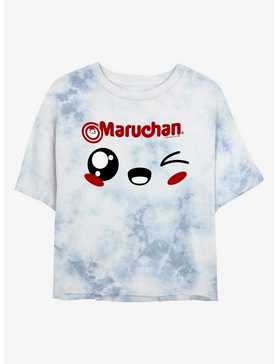 Maruchan Kawaii Wink Face Tie-Dye Girls Crop T-Shirt, , hi-res