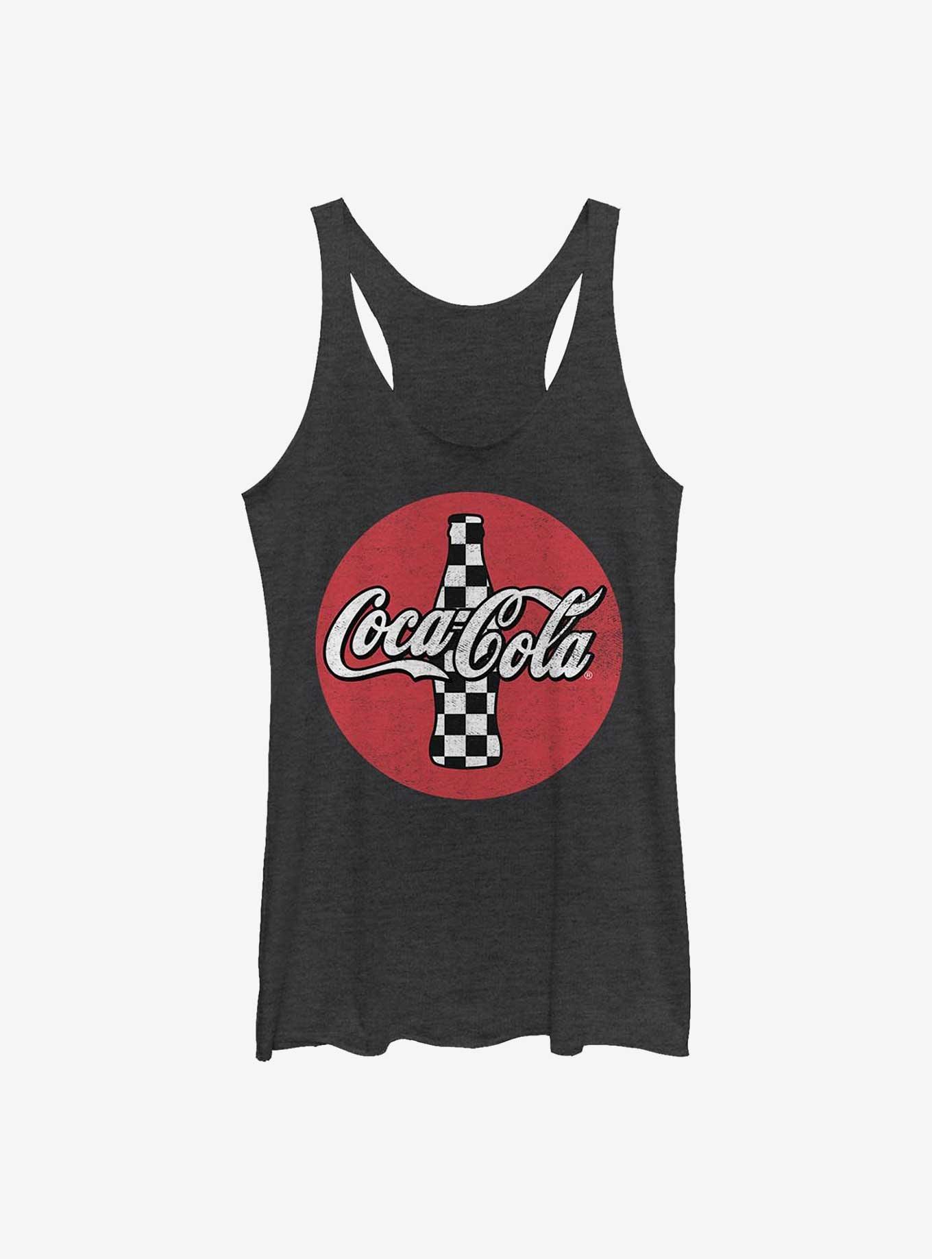 Coca-Cola Checkered Coke Womens Tank Top, BLK HTR, hi-res