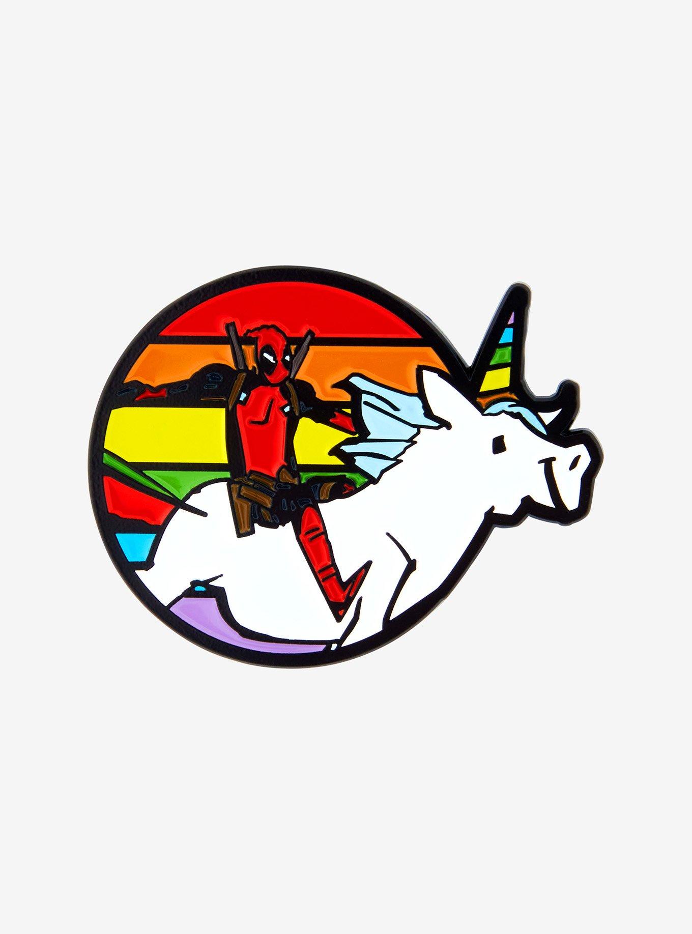 Marvel Deadpool Rainbow Unicorn Enamel Pin - BoxLunch Exclusive, , hi-res