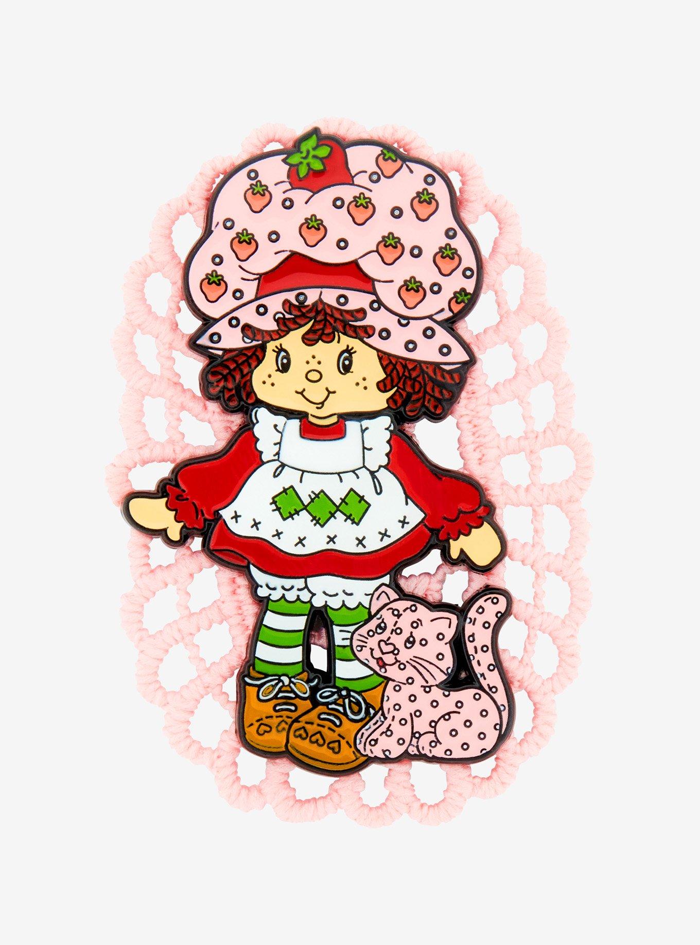 Strawberry Shortcake Custard & Strawberry Lace Enamel Pin — BoxLunch Exclusive, , hi-res