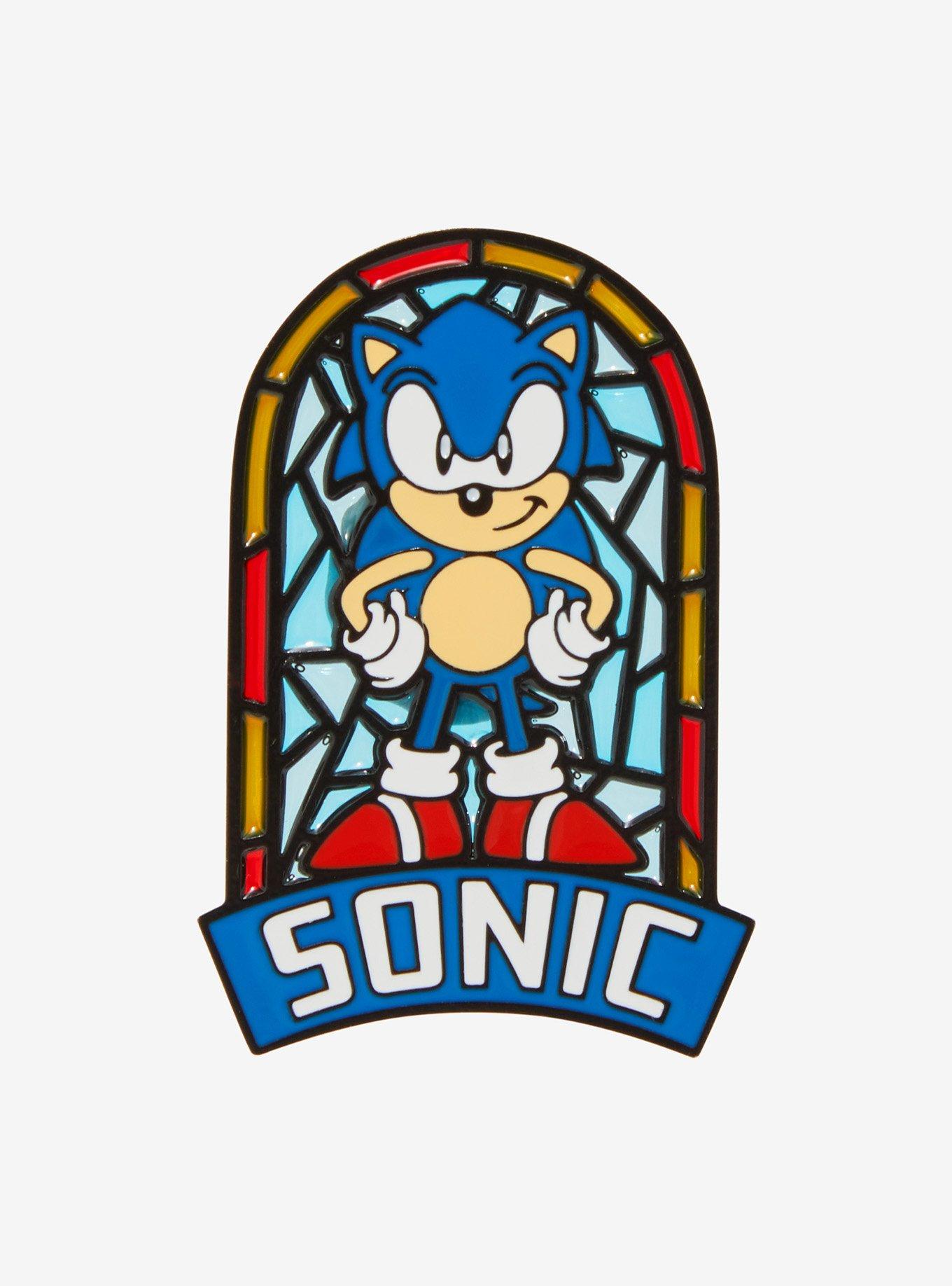 Sonic the Hedgehog Sonic Stained Glass Enamel Pin, , hi-res