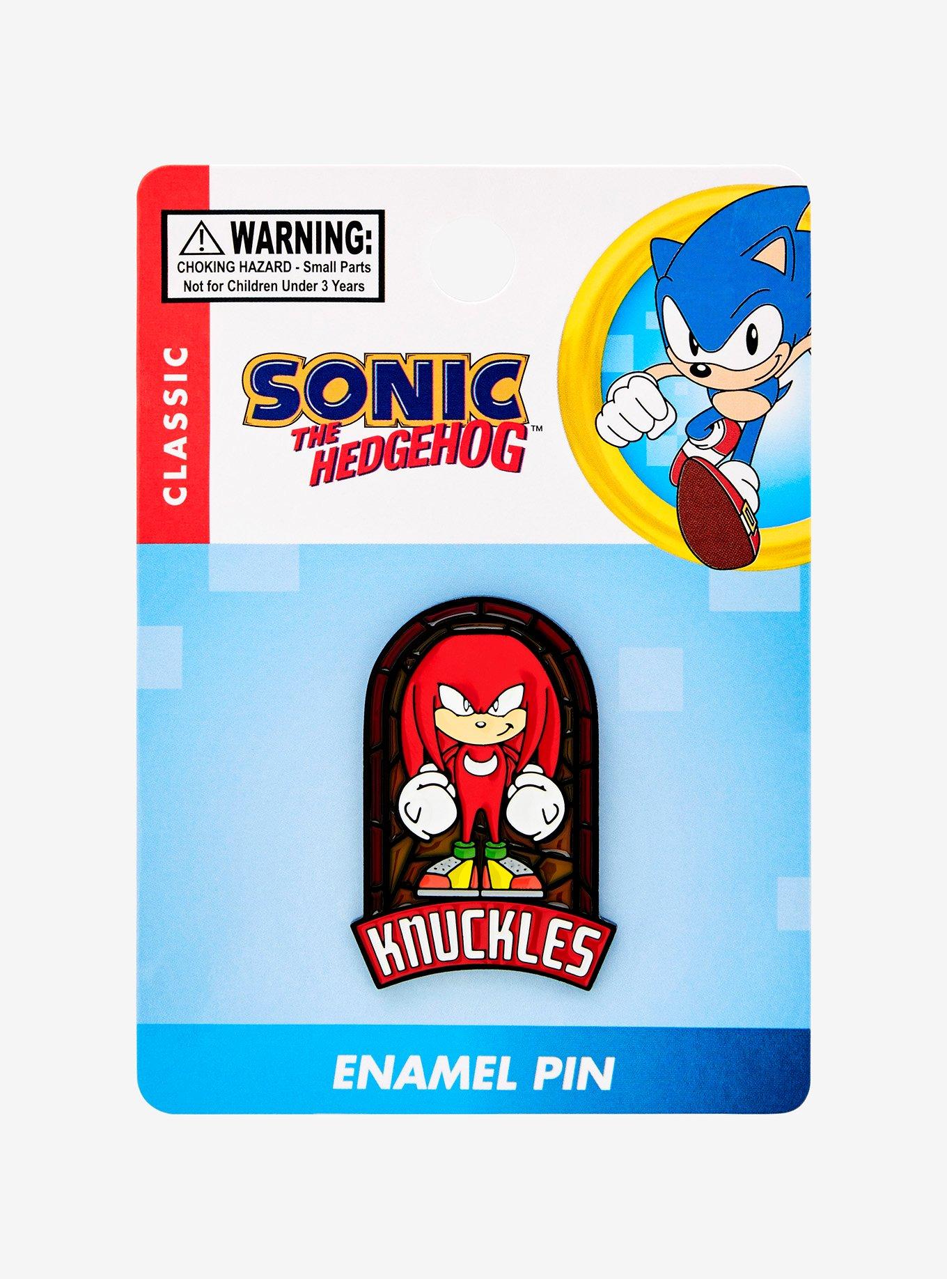 Sonic the Hedgehog Knuckles Stained Glass Window Portrait Enamel Pin - BoxLunch Exclusive, , hi-res