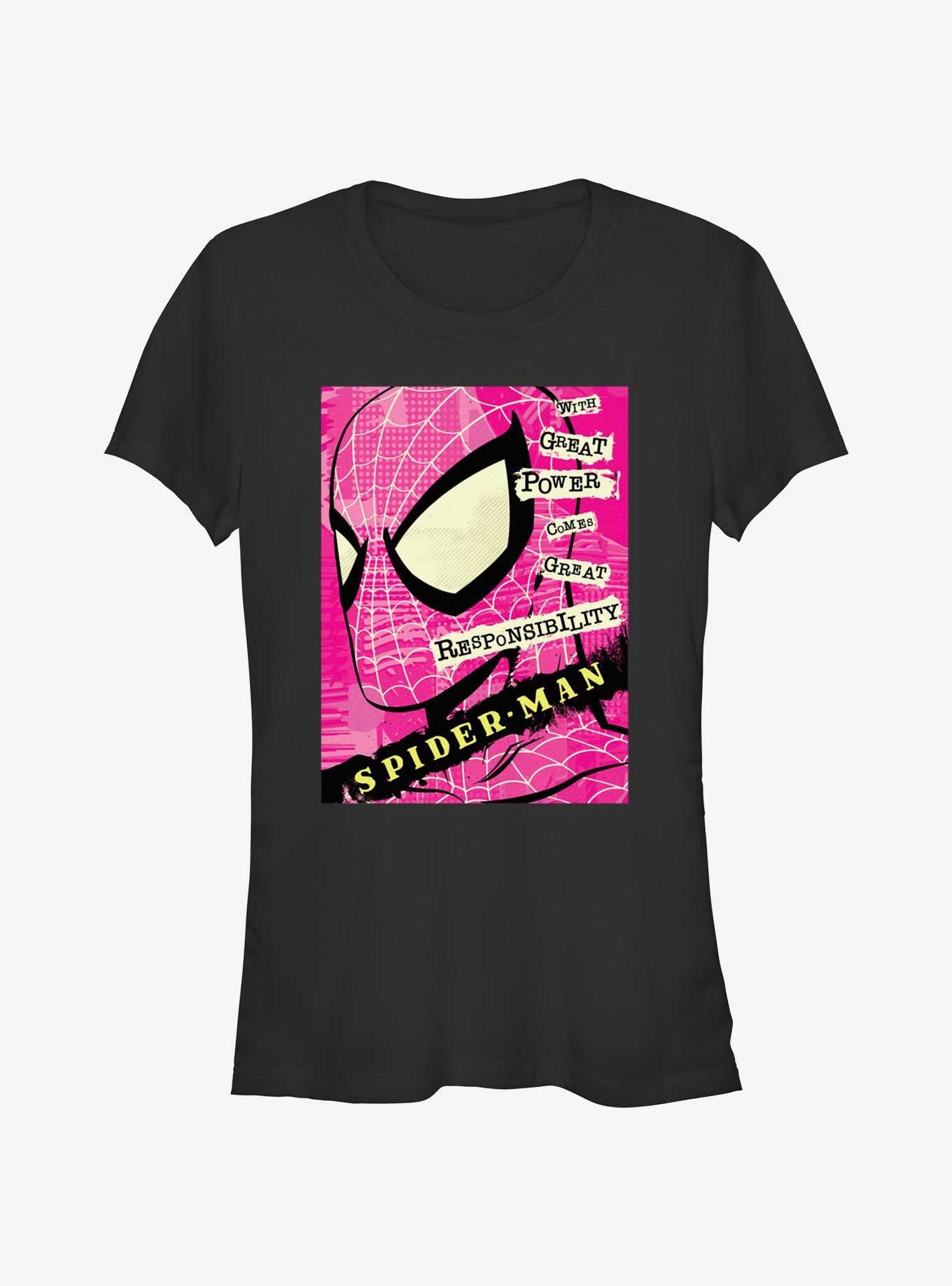 Marvel Spider-Man Power And Responsibility Quote Girls T-Shirt, , hi-res