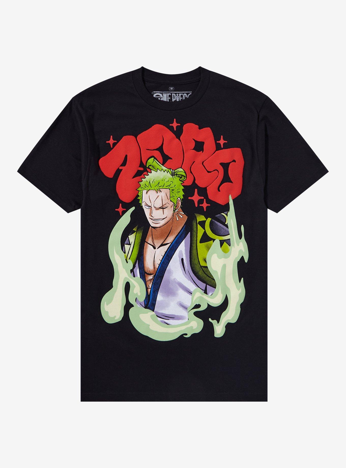 One Piece Zoro Airbrush T-Shirt, BLACK, hi-res