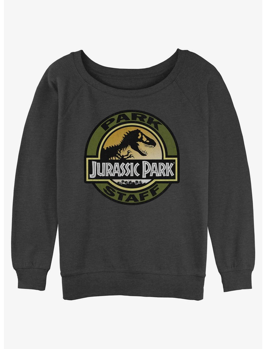 Jurassic Park Staff Girls Slouchy Sweatshirt, CHAR HTR, hi-res