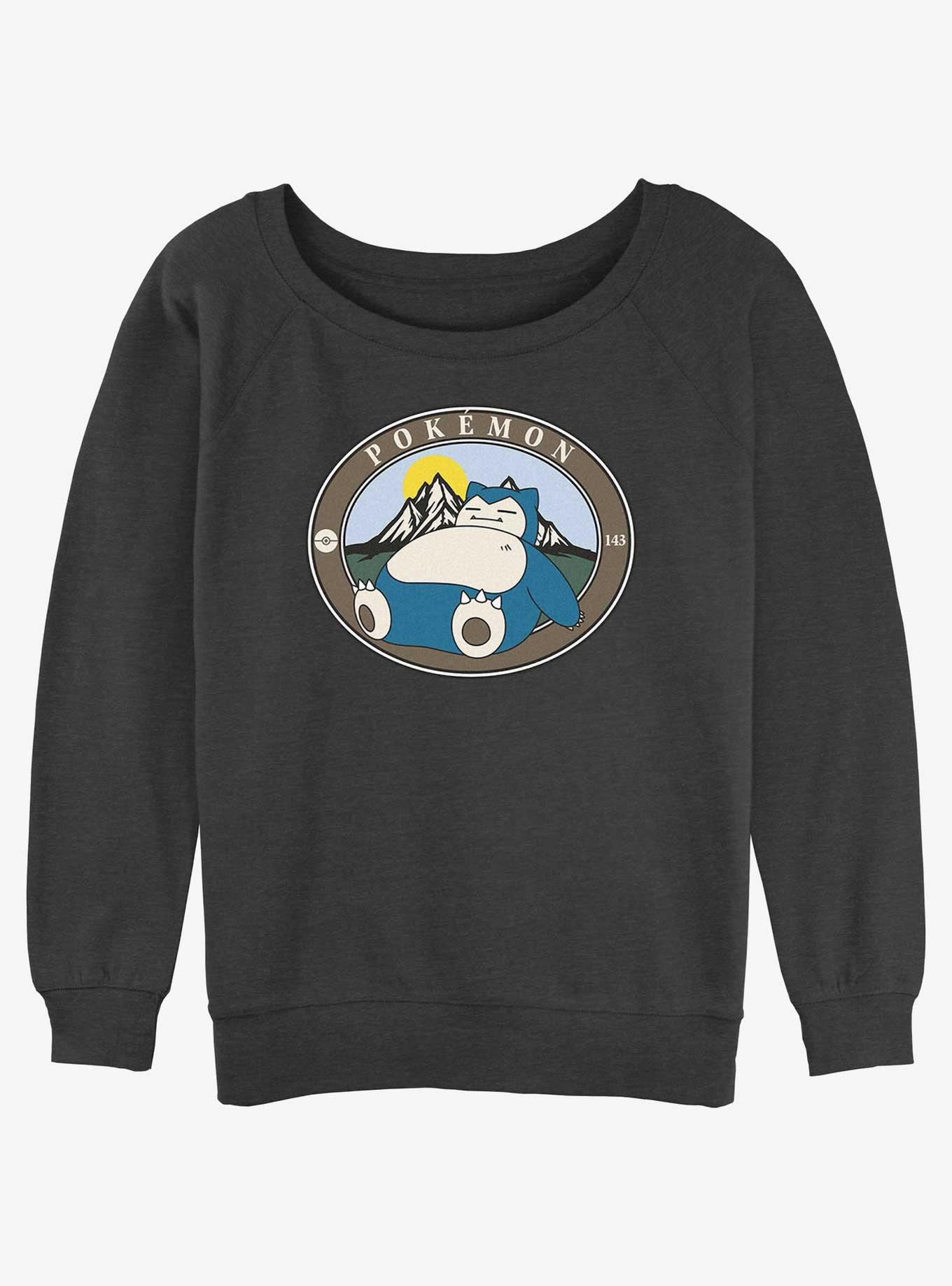 Pokemon Sleepy Snorlax Girls Slouchy Sweatshirt