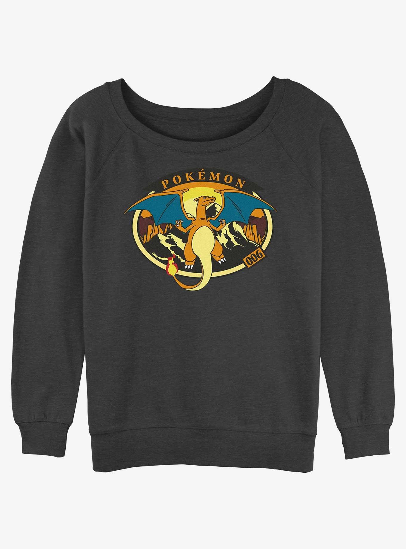 Pokemon Volcano Charizard Girls Slouchy Sweatshirt, CHAR HTR, hi-res