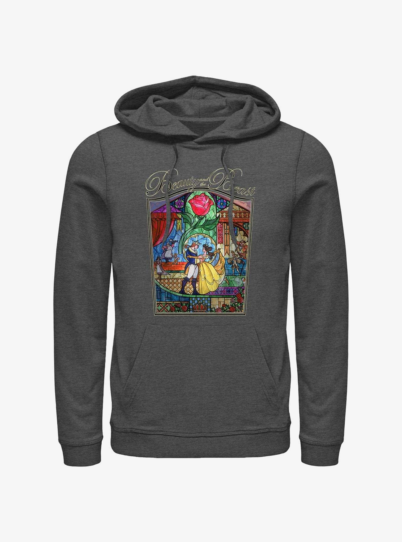 Disney Beauty and the Beast Stained Glass Story Hoodie, CHAR HTR, hi-res