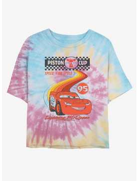 Disney Pixar Cars Retro McQueen Speedway Girls Tie-Dye Crop T-Shirt, , hi-res