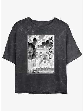 Attack on Titan The Rumbling Poster Girls Mineral Wash Crop T-Shirt, , hi-res
