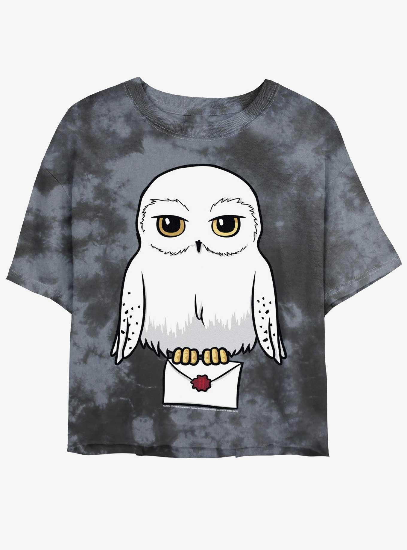 Harry Potter Anime Hedwig Mail Girls Tie-Dye Crop T-Shirt, BLKCHAR, hi-res