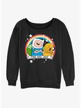 Adventure Time Jake & Finn Besties Forever Girls Slouchy Sweatshirt, BLACK, hi-res