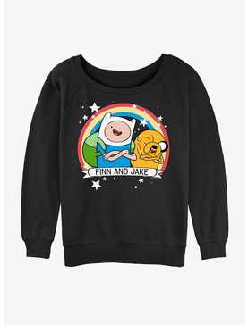 Adventure Time Jake & Finn Besties Forever Girls Slouchy Sweatshirt, , hi-res