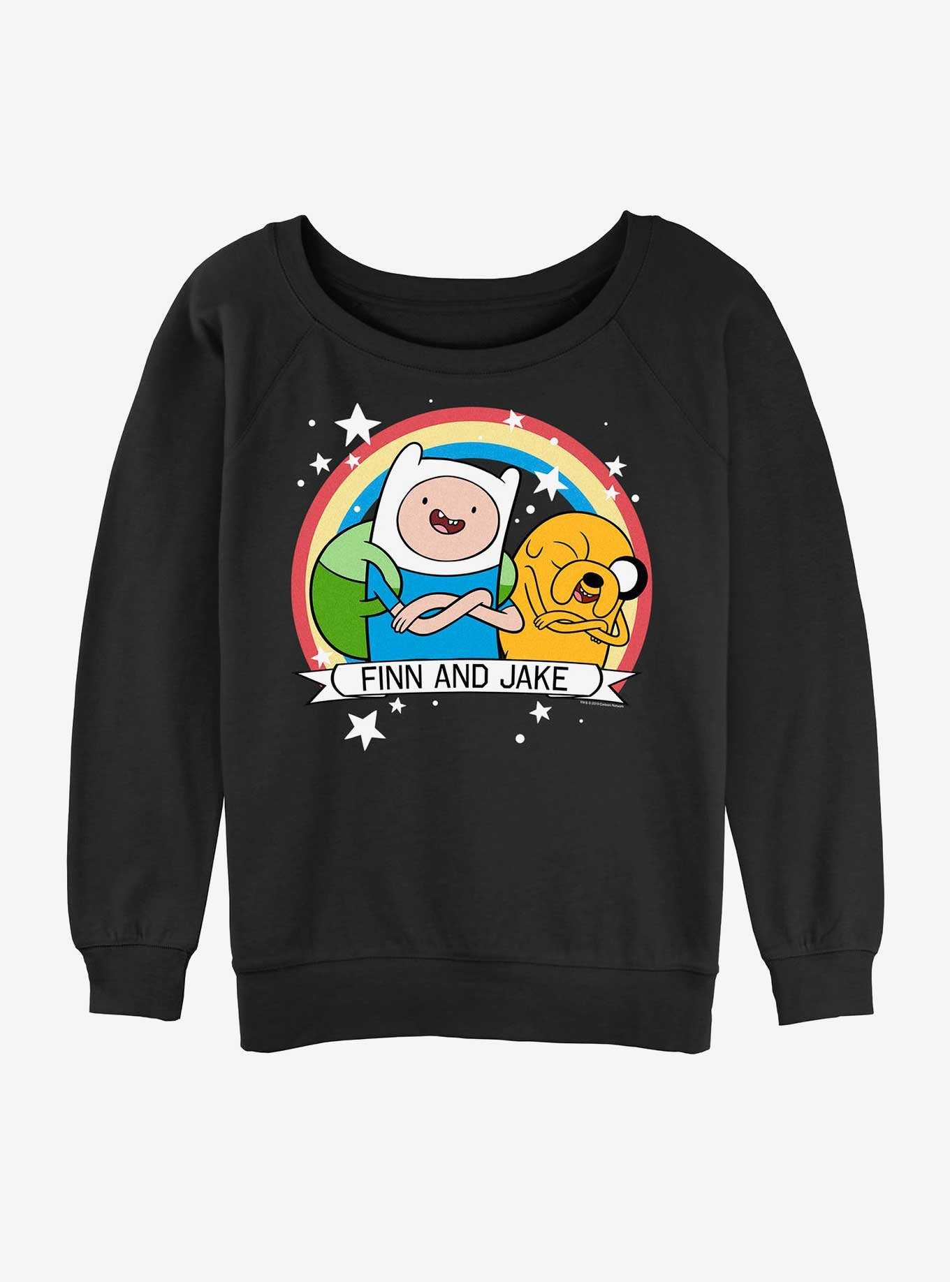 Adventure Time Jake & Finn Besties Forever Girls Slouchy Sweatshirt, , hi-res