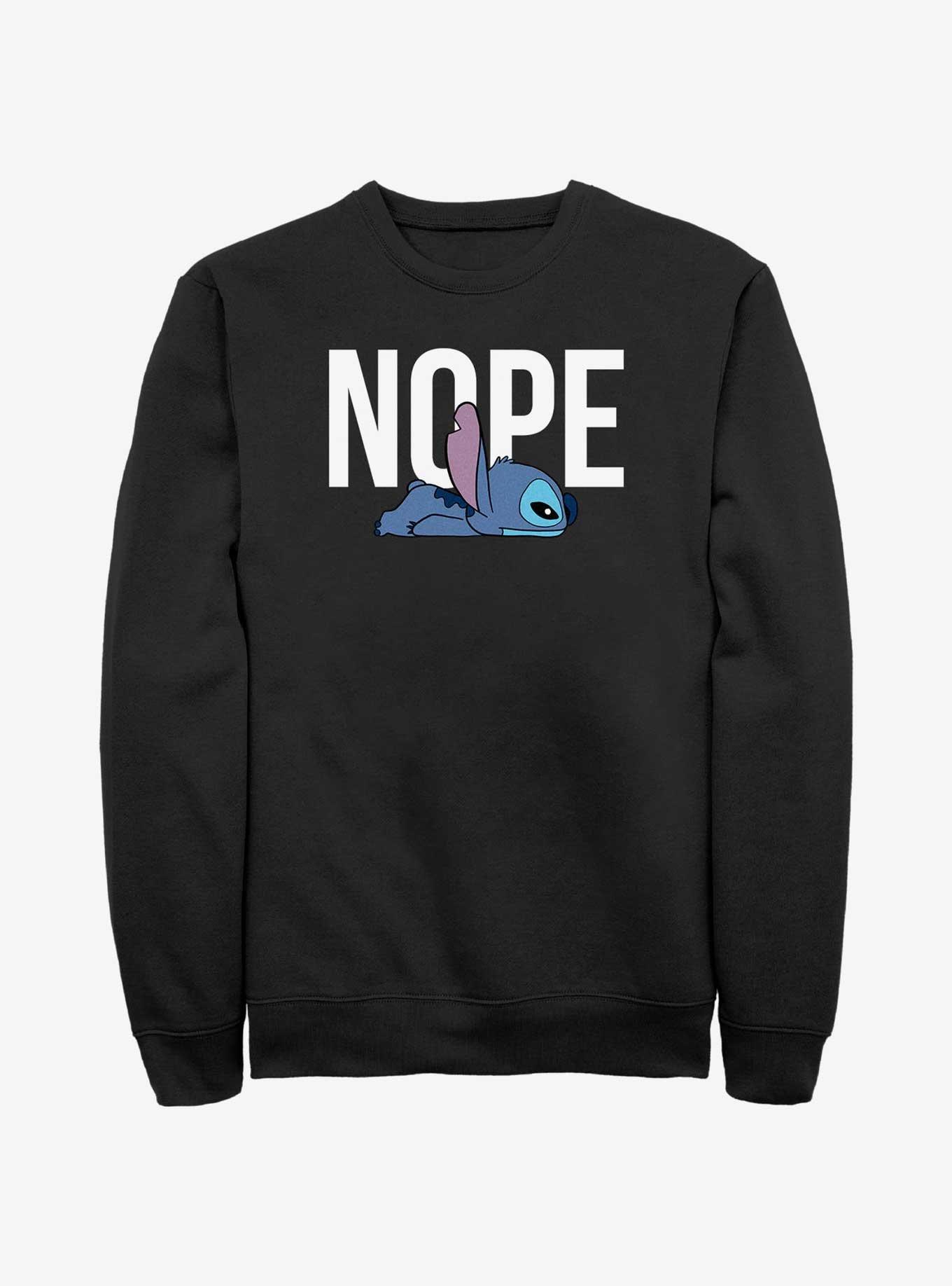 Disney Lilo & Stitch Nope Stitch Sweatshirt, BLACK, hi-res