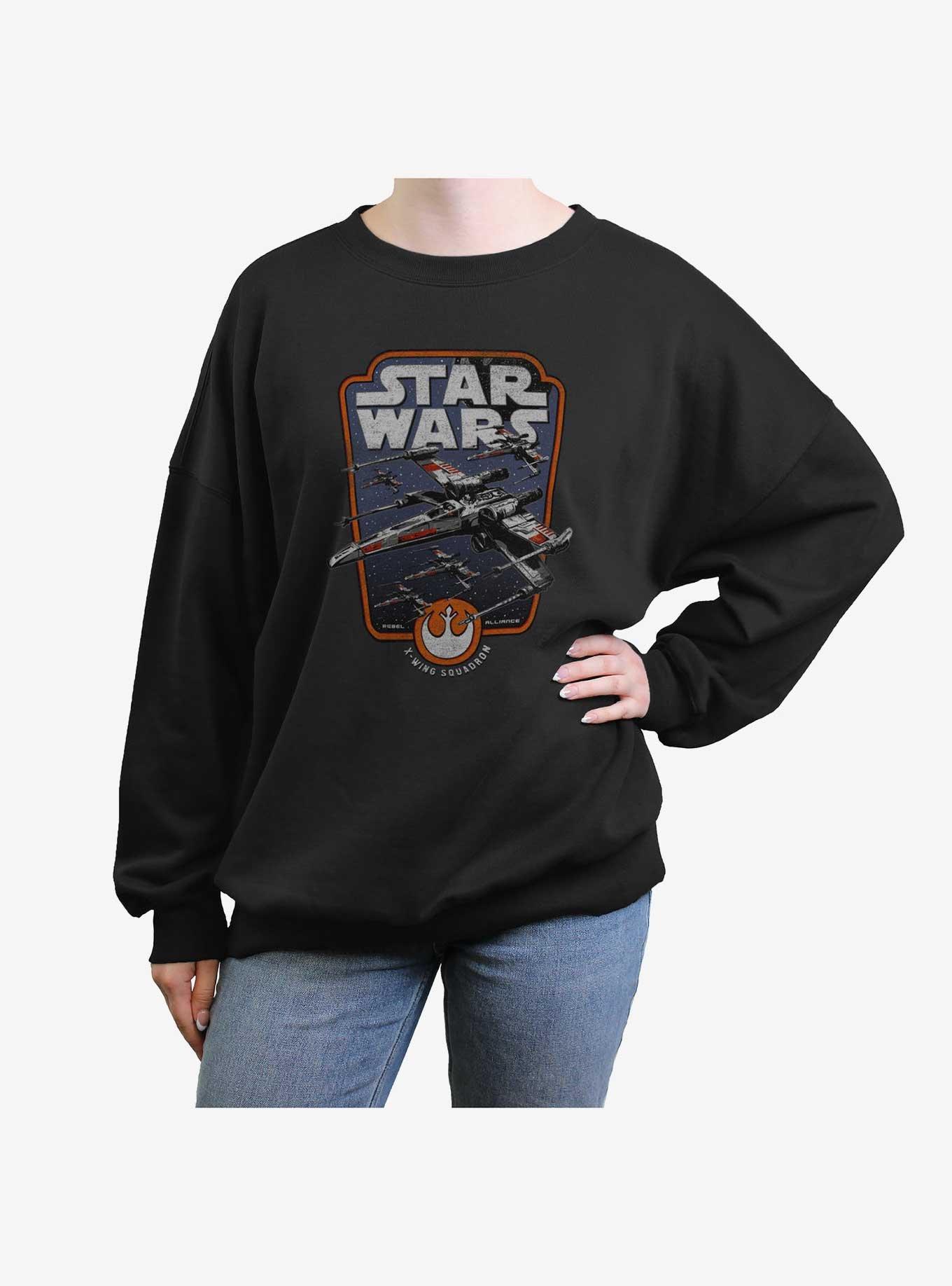 Star Wars Red Squadron Girls Oversized Sweatshirt, BLACK, hi-res