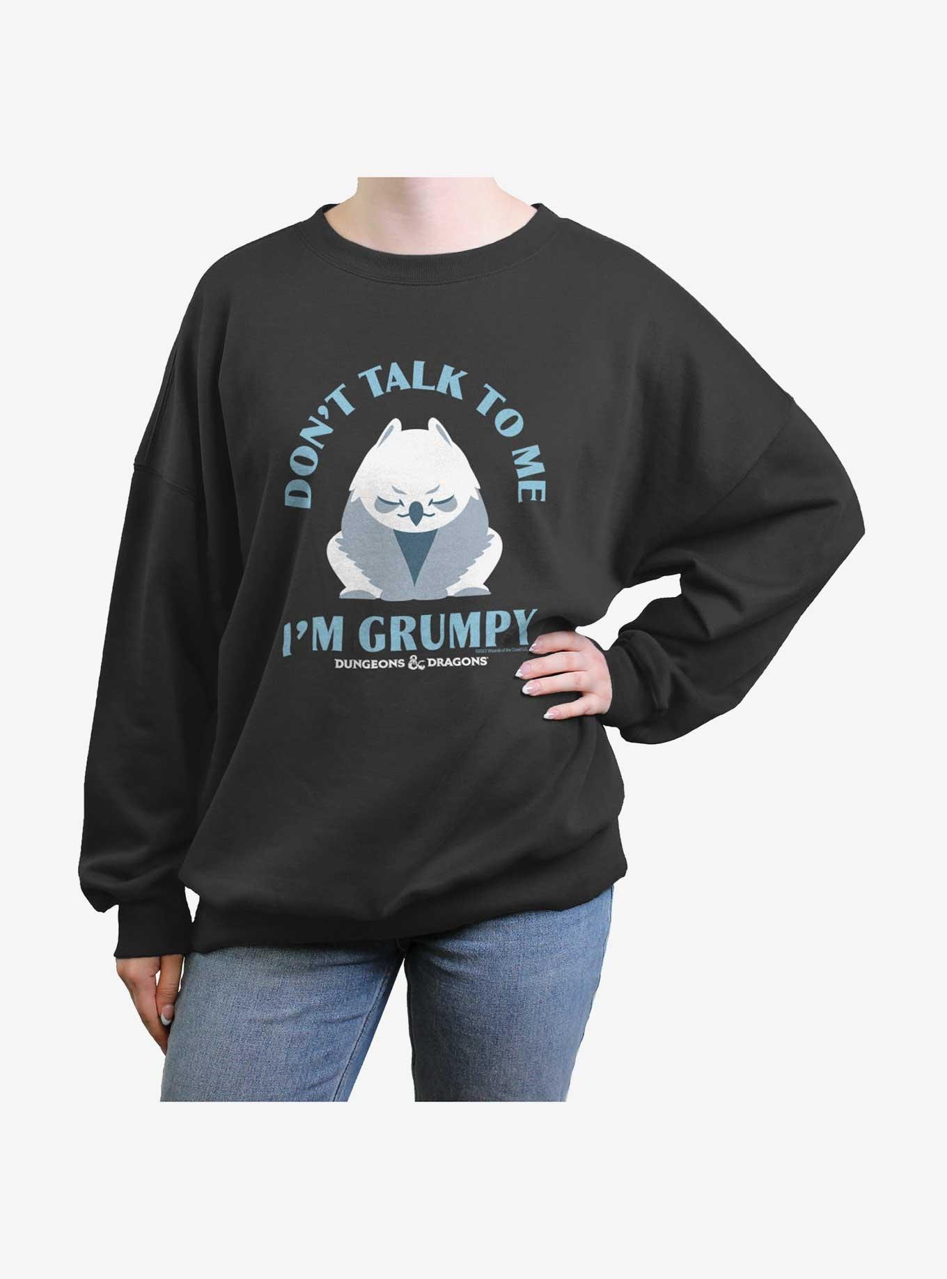 Dungeons & Dragons Grumpy Owlbear Girls Oversized Sweatshirt, CHARCOAL, hi-res