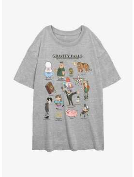Disney Gravity Falls Characters & Mysteries Girls Oversized T-Shirt, , hi-res