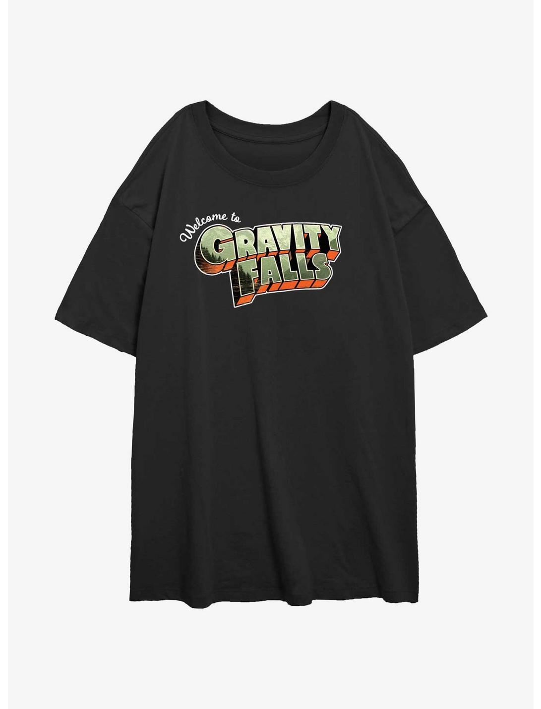 Disney Gravity Falls Welcome Destination Girls Oversized T-Shirt, BLACK, hi-res