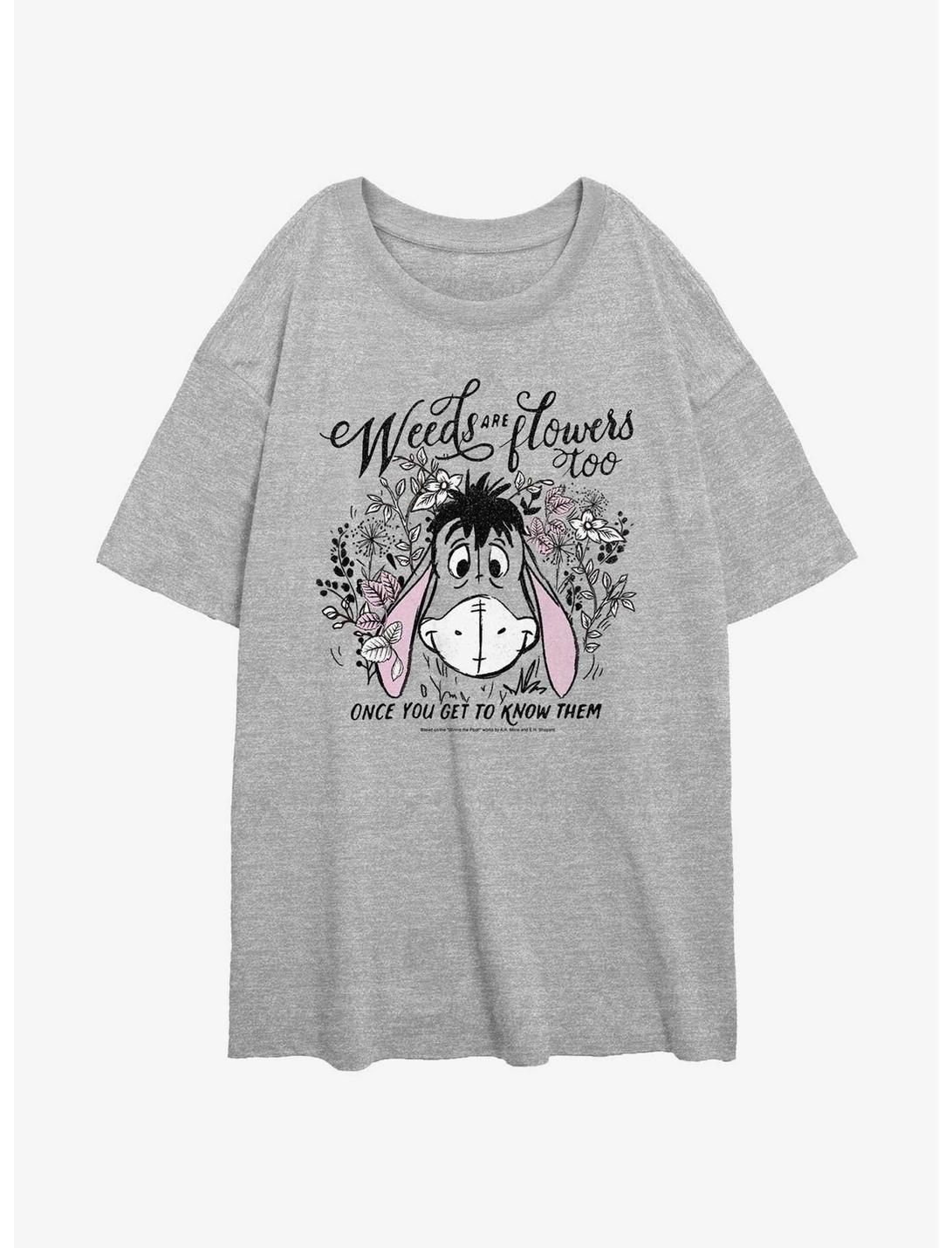 Disney Winnie The Pooh Eeyore Weeds Are Flowers Too Girls Oversized T-Shirt, ATH HTR, hi-res