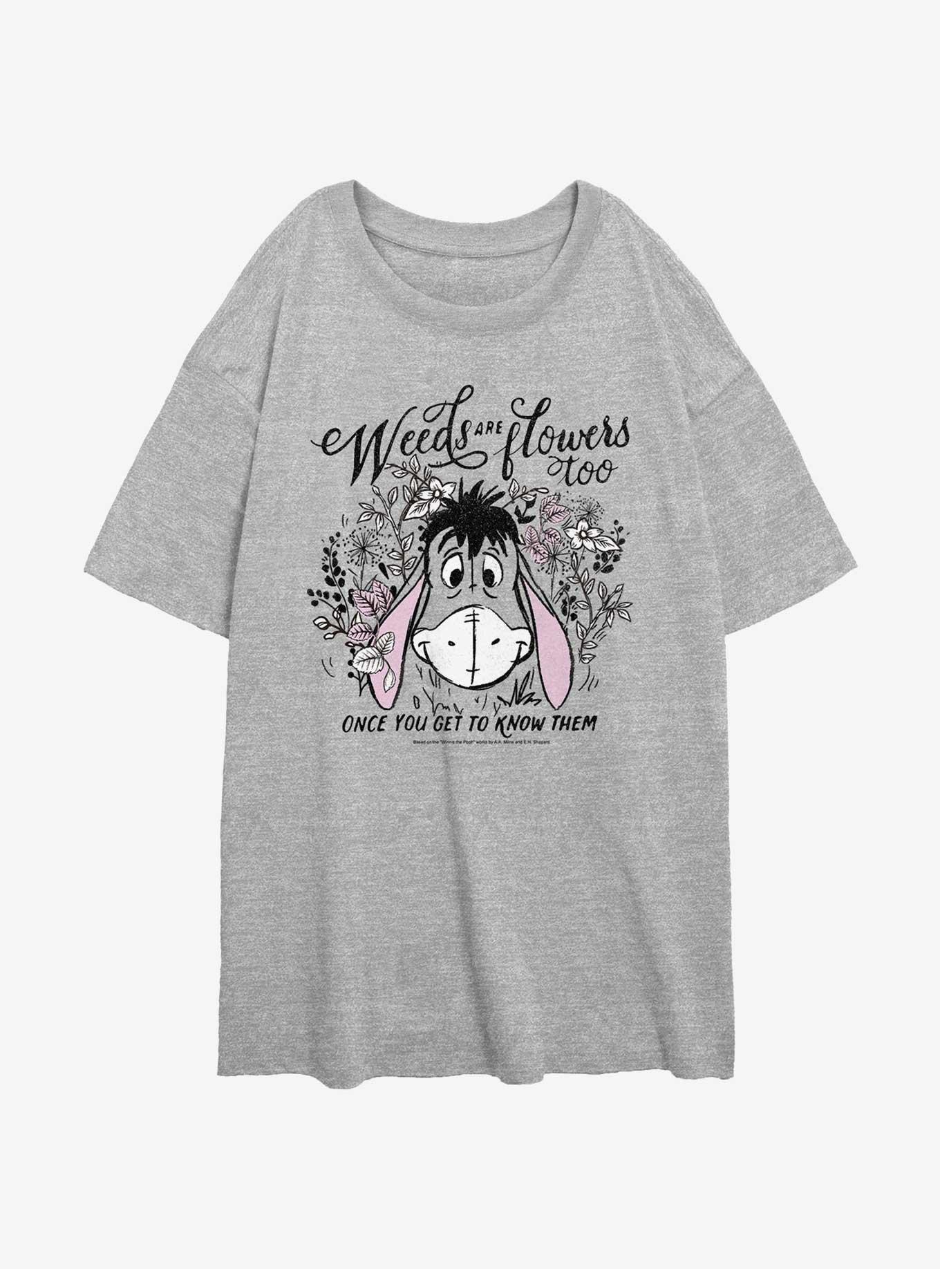 Disney Winnie The Pooh Eeyore Weeds Are Flowers Too Girls Oversized T-Shirt, , hi-res