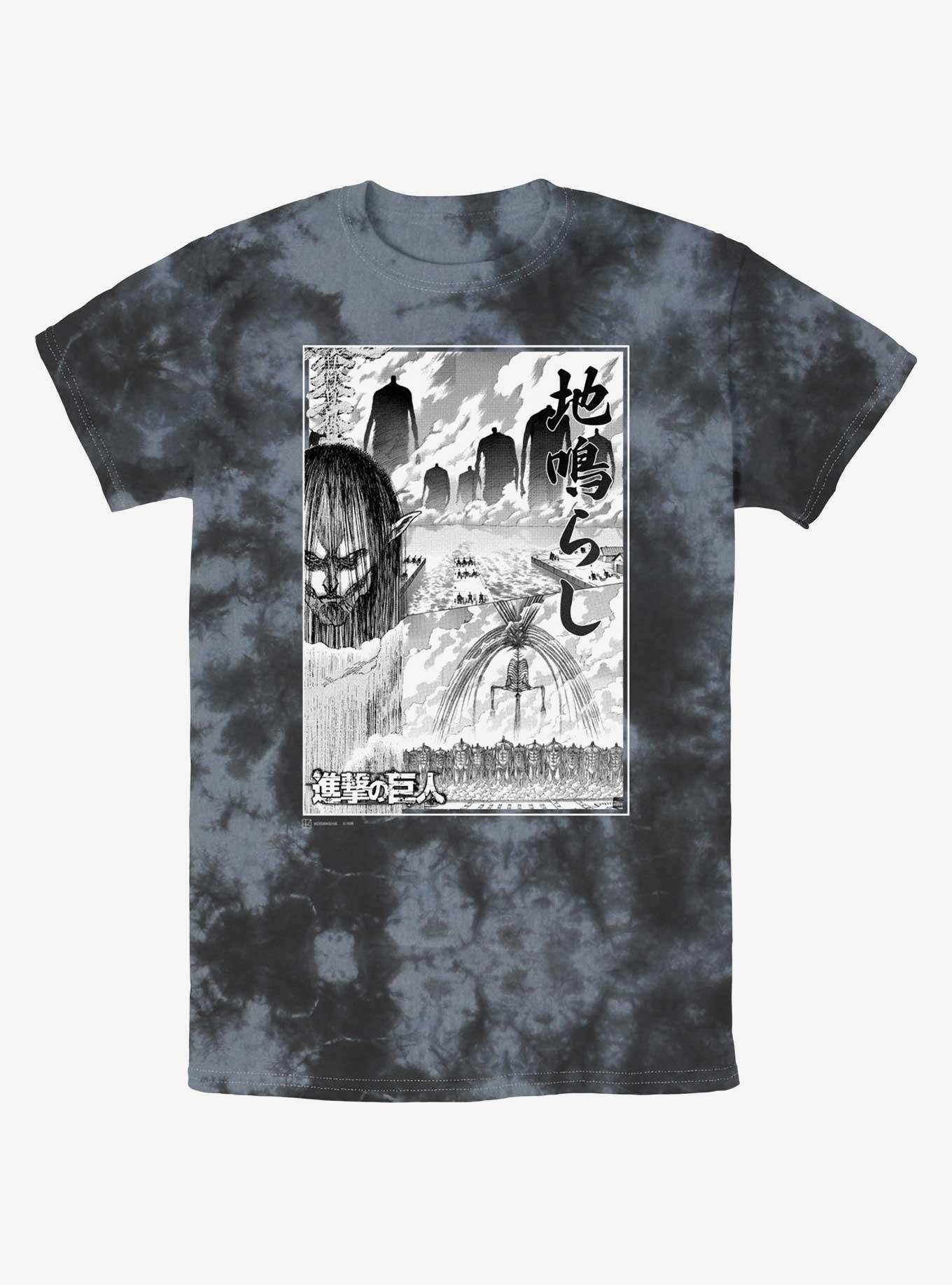 Attack on Titan The Rumbling Poster Tie-Dye T-Shirt, BLKCHAR, hi-res