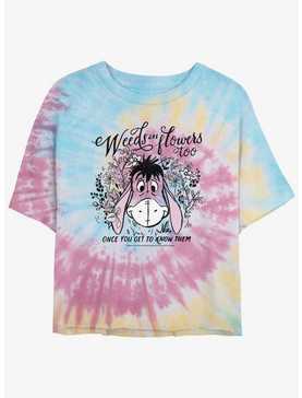 Disney Winnie The Pooh Eeyore Weeds Are Flowers Too Womens Tie-Dye Crop T-Shirt, , hi-res