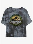 Jurassic Park Park Staff Womens Tie-Dye Crop T-Shirt, BLKCHAR, hi-res