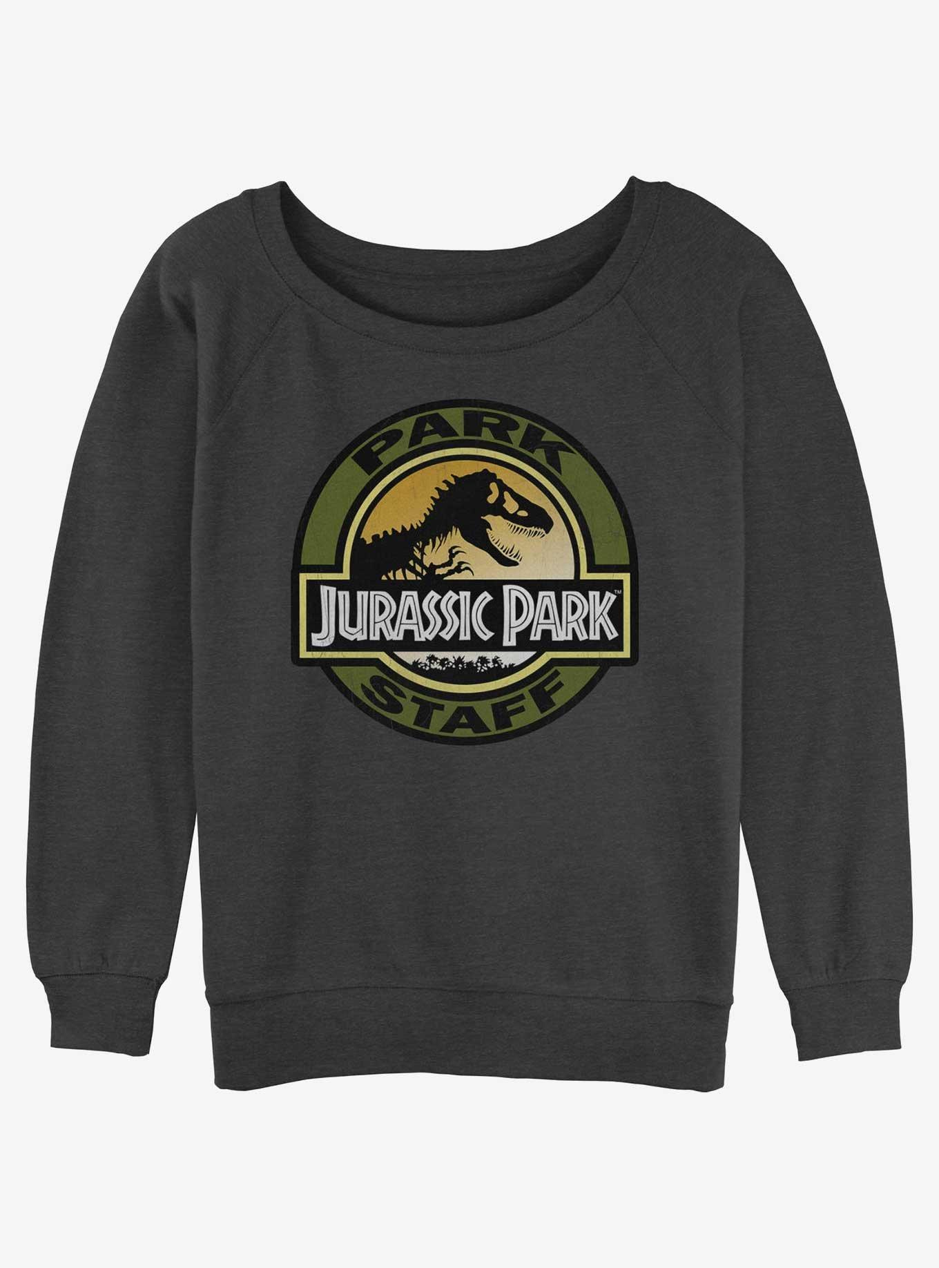 Jurassic Park Park Staff Womens Slouchy Sweatshirt, CHAR HTR, hi-res