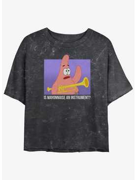 Spongebob Squarepants Patrick Is Mayonnaise An Instrument Womens Mineral Wash Crop T-Shirt, , hi-res