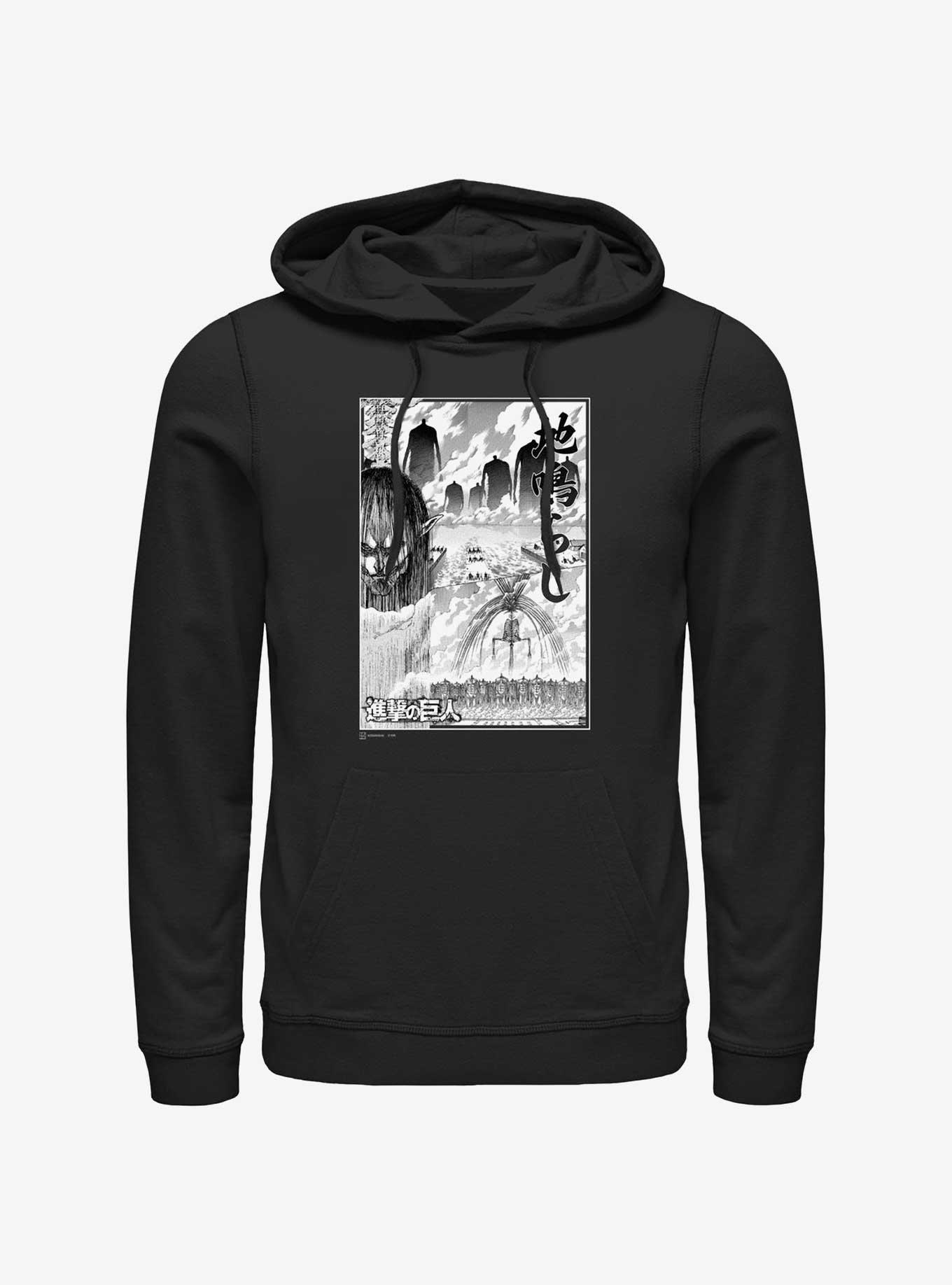 Attack on Titan The Rumbling Poster Hoodie, BLACK, hi-res