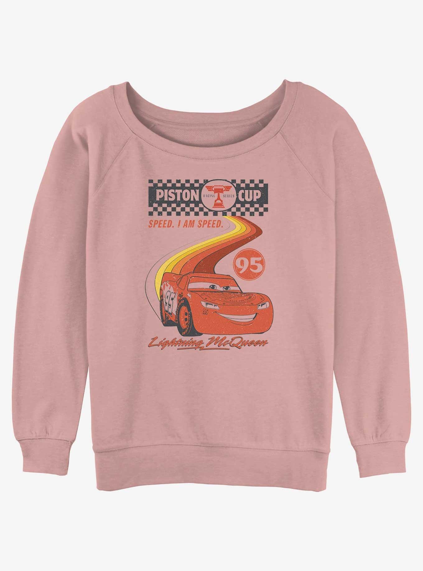 Disney Pixar Cars Retro McQueen Speedway Womens Slouchy Sweatshirt, DESERTPNK, hi-res