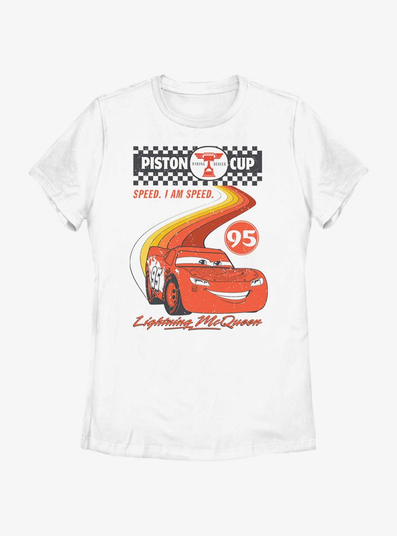 Disney Pixar Cars Retro McQueen Speedway Womens T-Shirt