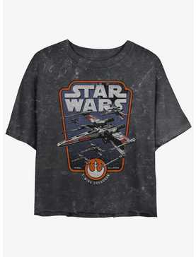 Star Wars Red Squadron Womens Mineral Wash Crop T-Shirt, , hi-res